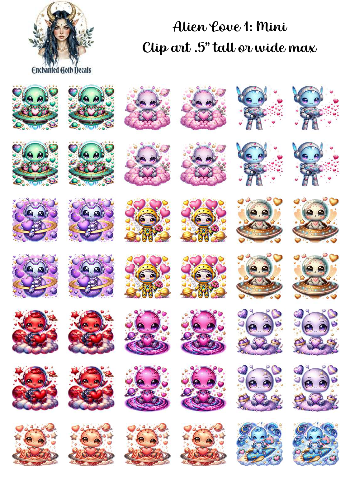 Alien Love 1 - Clipart Mini