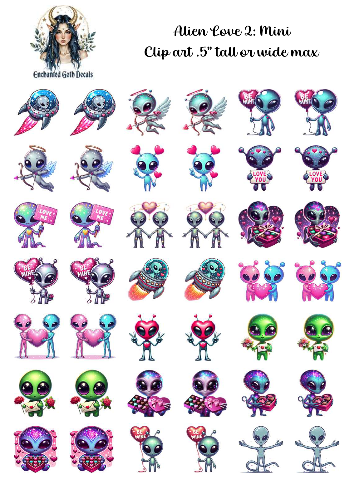 Alien Love 2 - Clipart Mini
