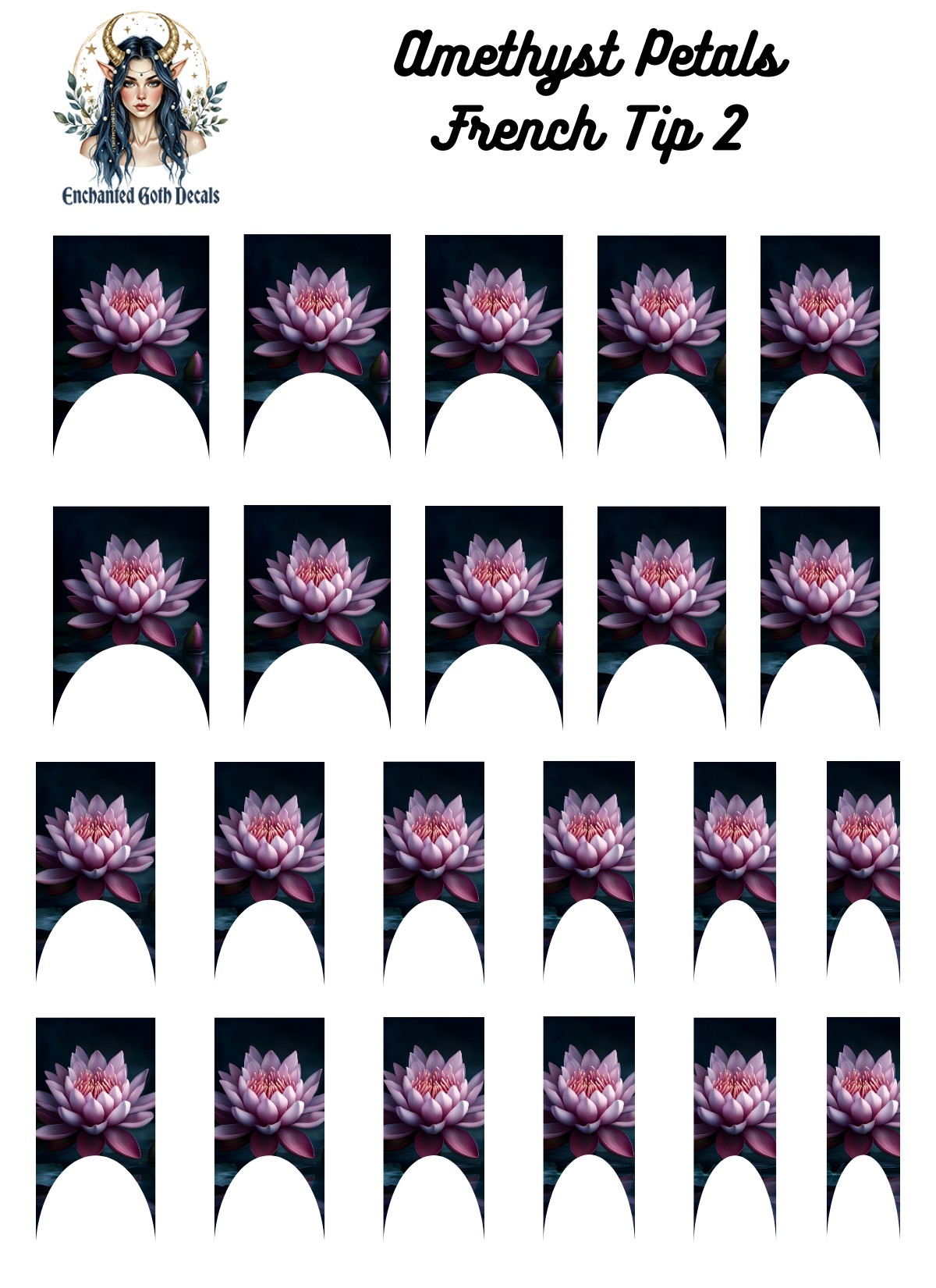 Amethyst Petals - French Tip 2
