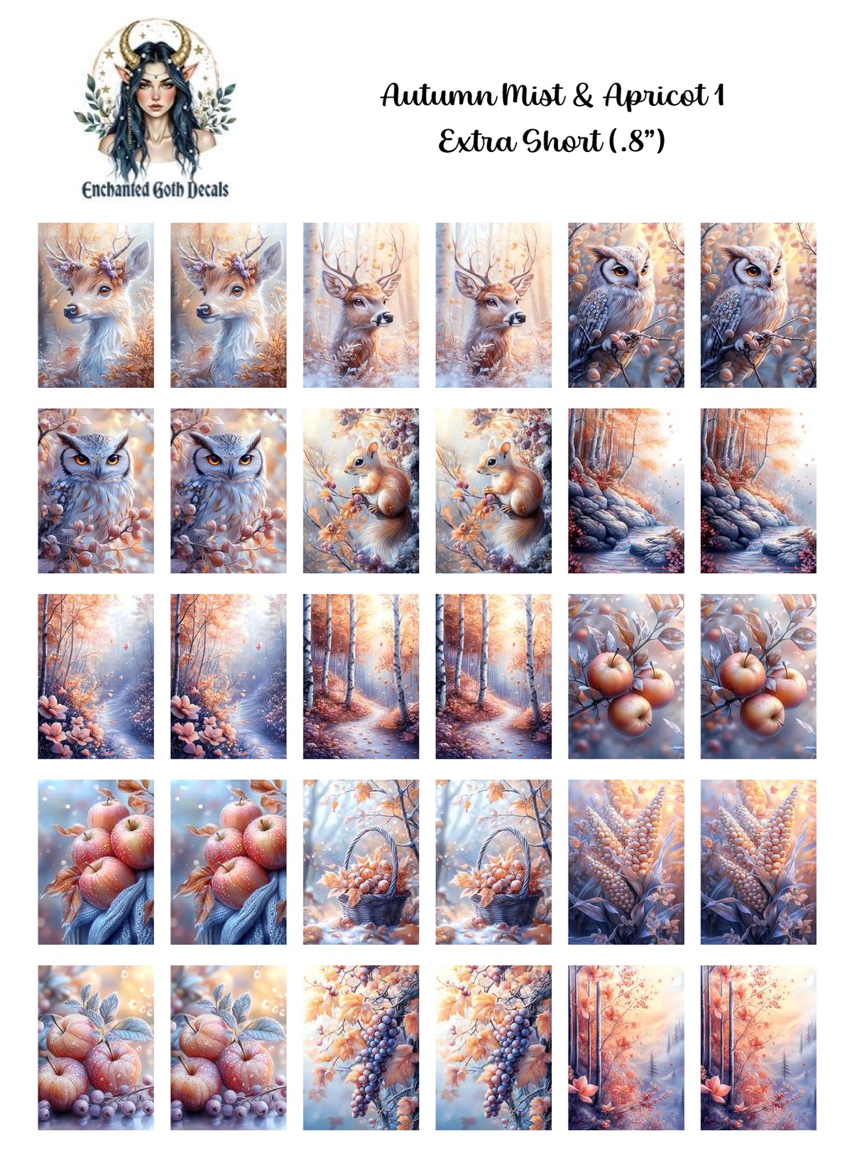 Autumn Mist & Apricot 1 - Extra Short