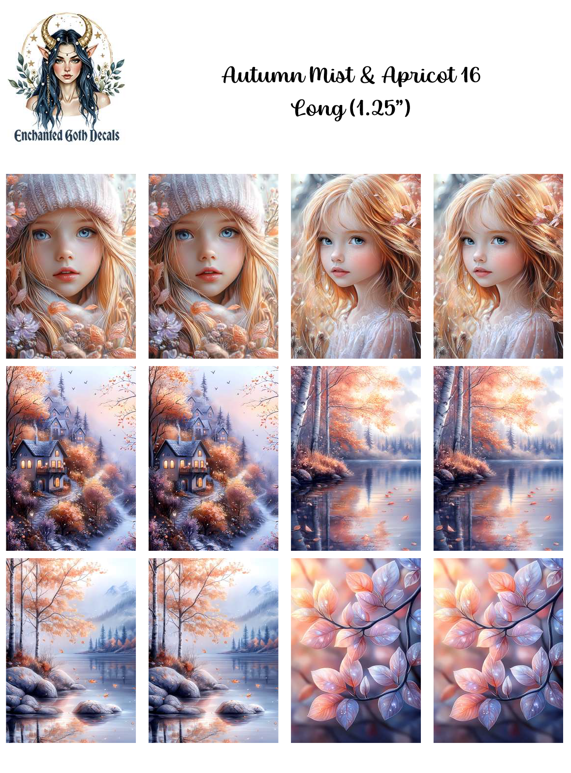 Autumn Mist & Apricot 16 - Long – Enchanted Goth Decals