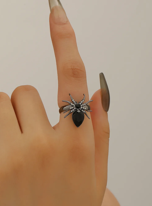Black Gothic Spider Ring