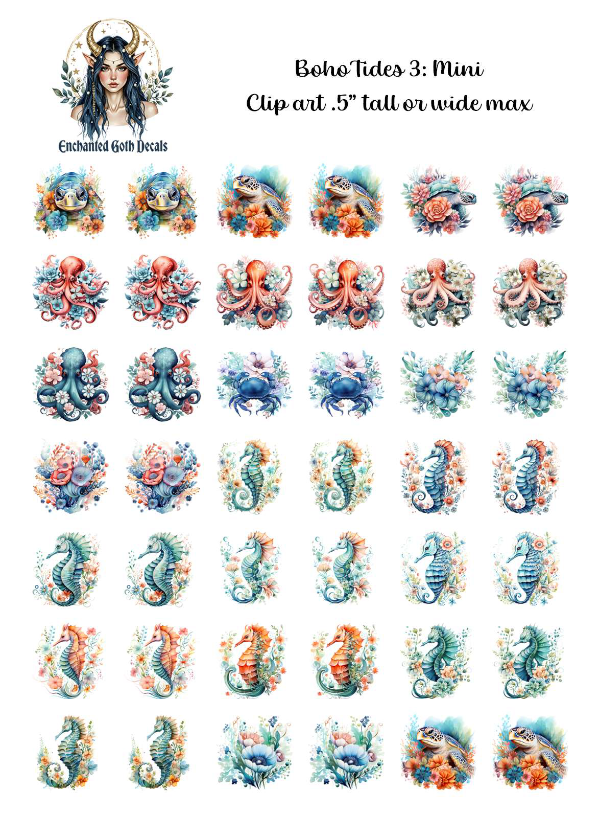 Boho Tides 3 - Clipart Mini