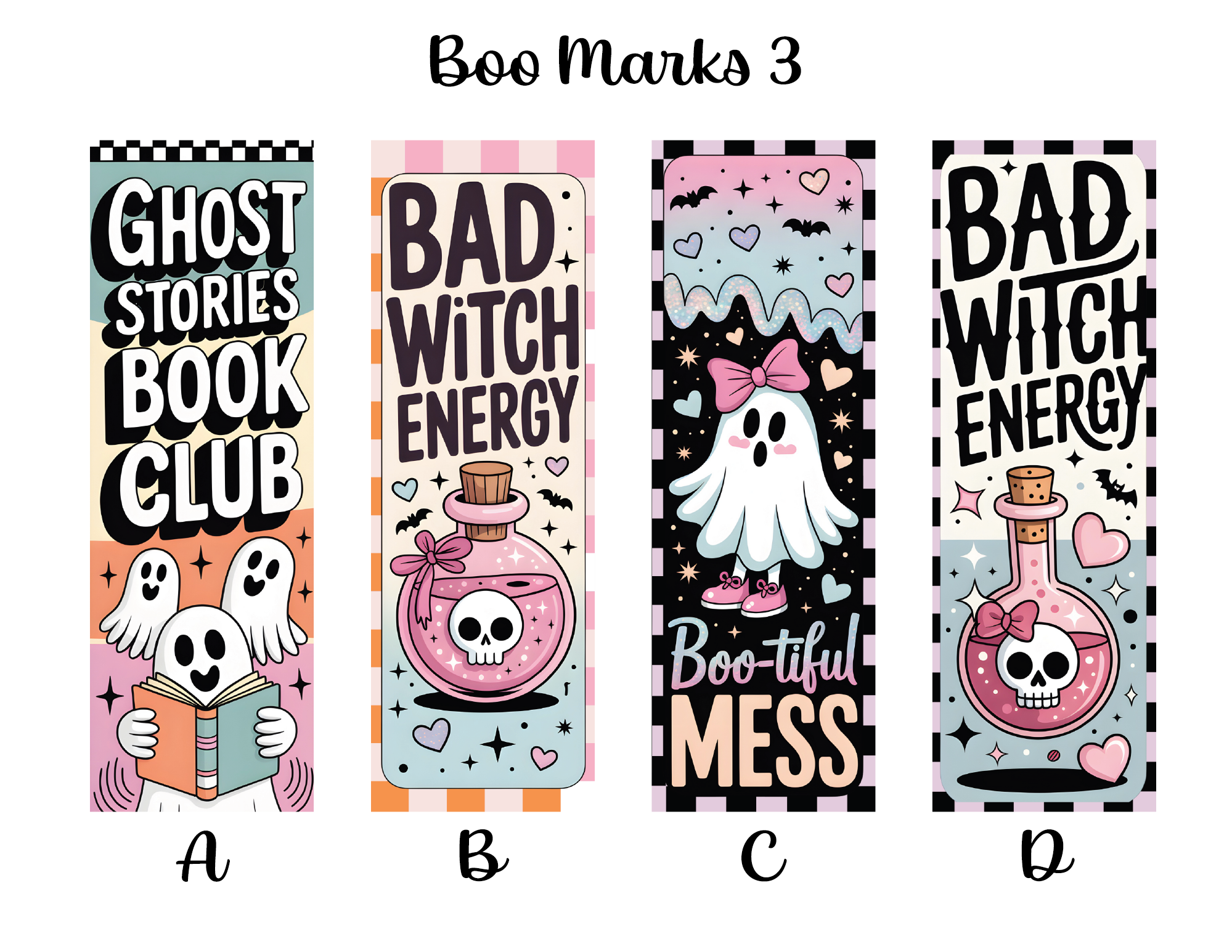 Boo Marks Bookmarks: Sheet 3