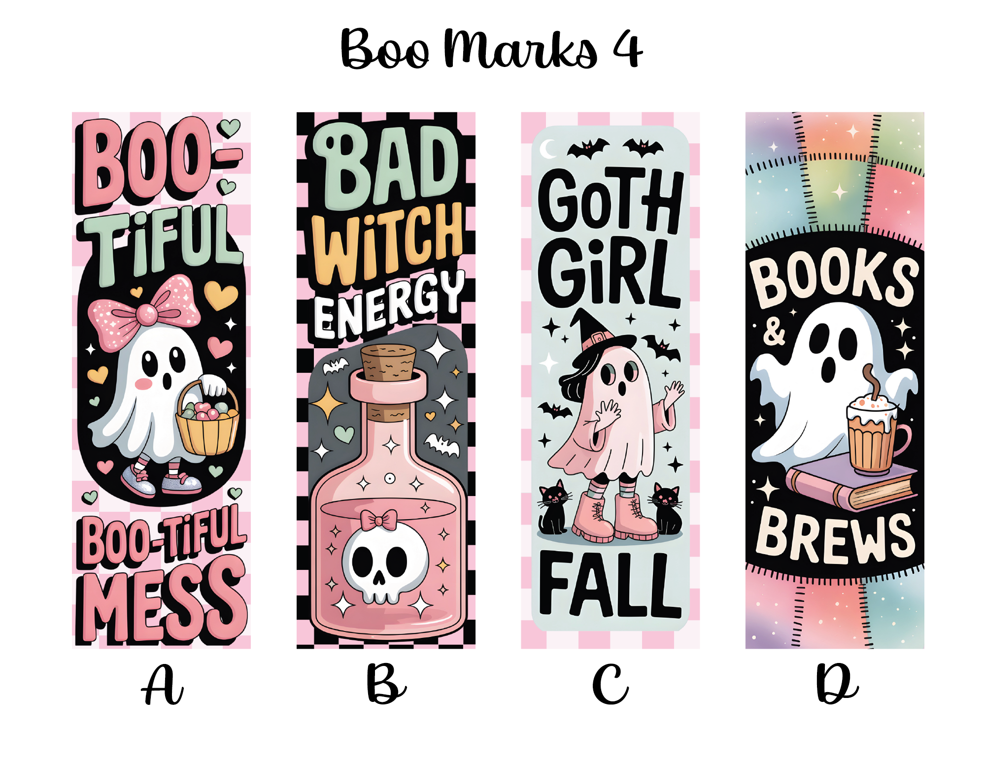 Boo Marks Bookmarks: Sheet 4