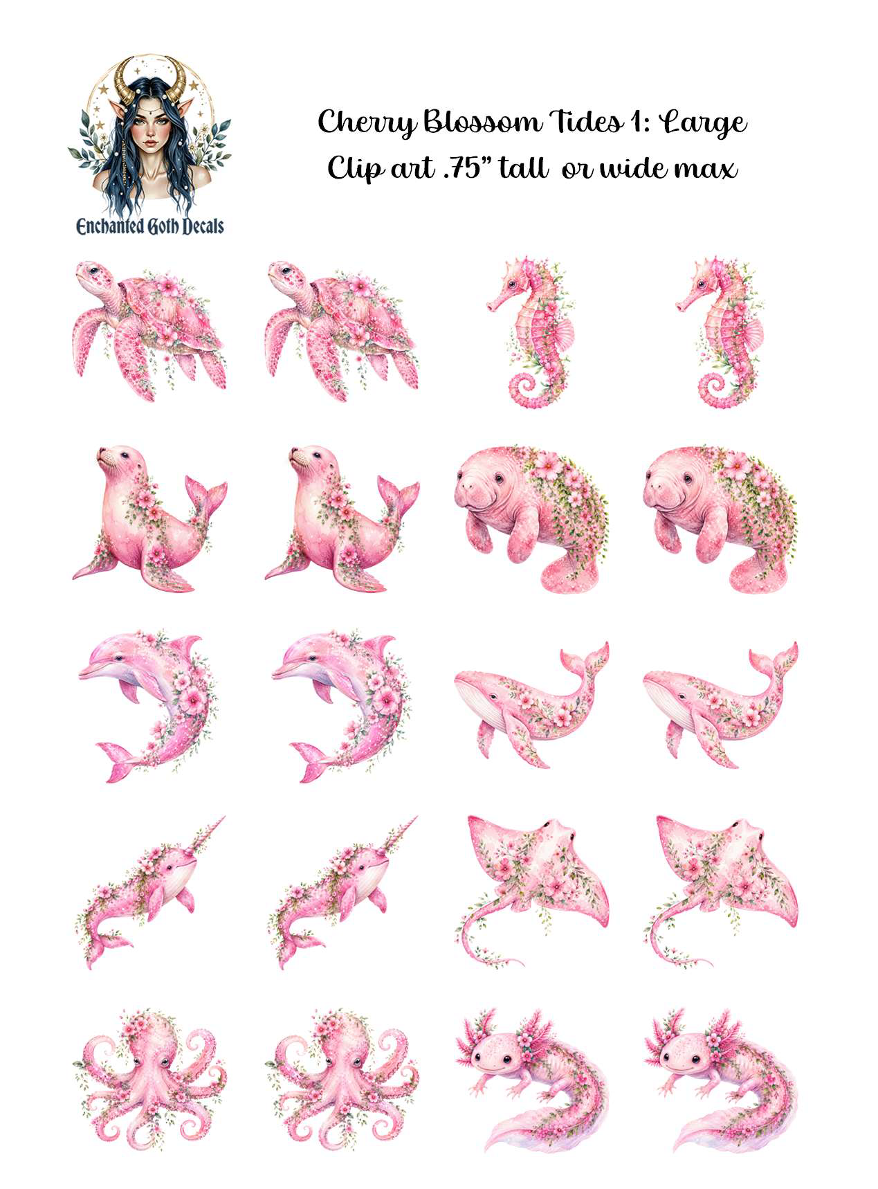 Cherry Blossom Tides 1 - Clipart