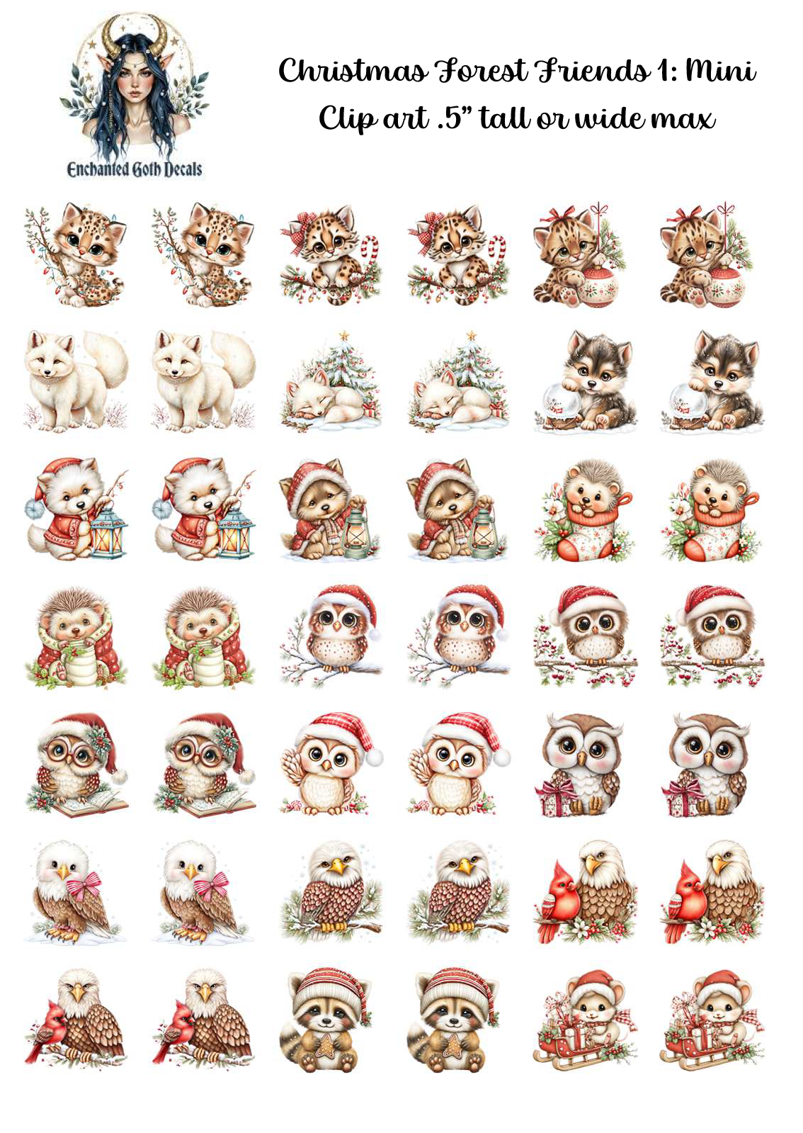 Christmas Forest Friends 1 - Clipart Mini