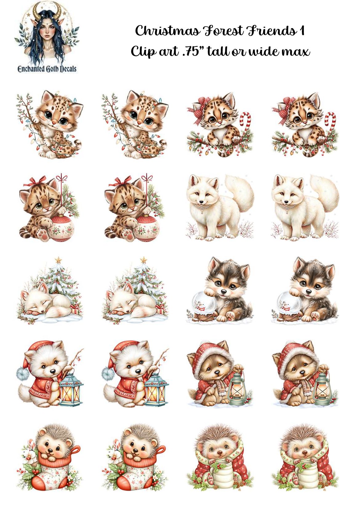 Christmas Forest Friends 1 - Clipart