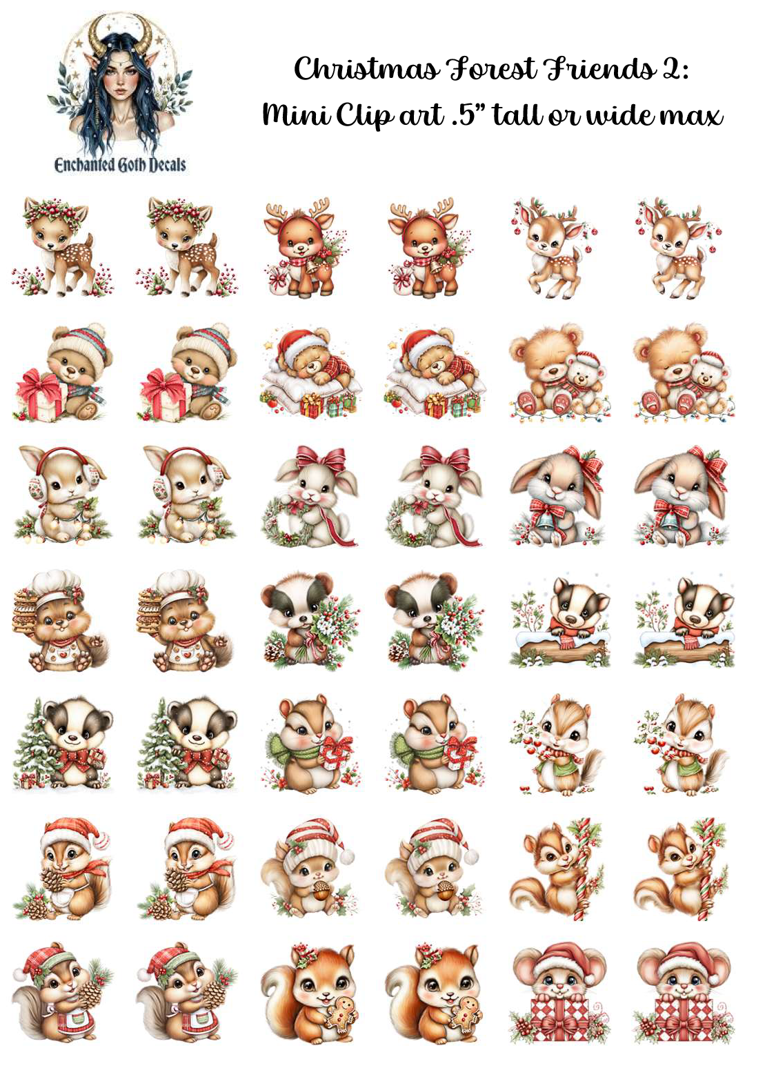 Christmas Forest Friends 2 - Clipart Mini