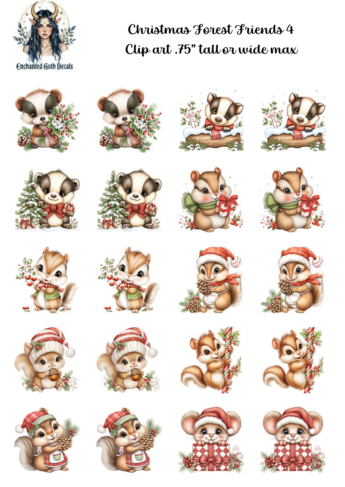 Christmas Forest Friends 4 - Clipart