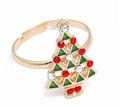 Gold Multicolor Christmas Tree Ring