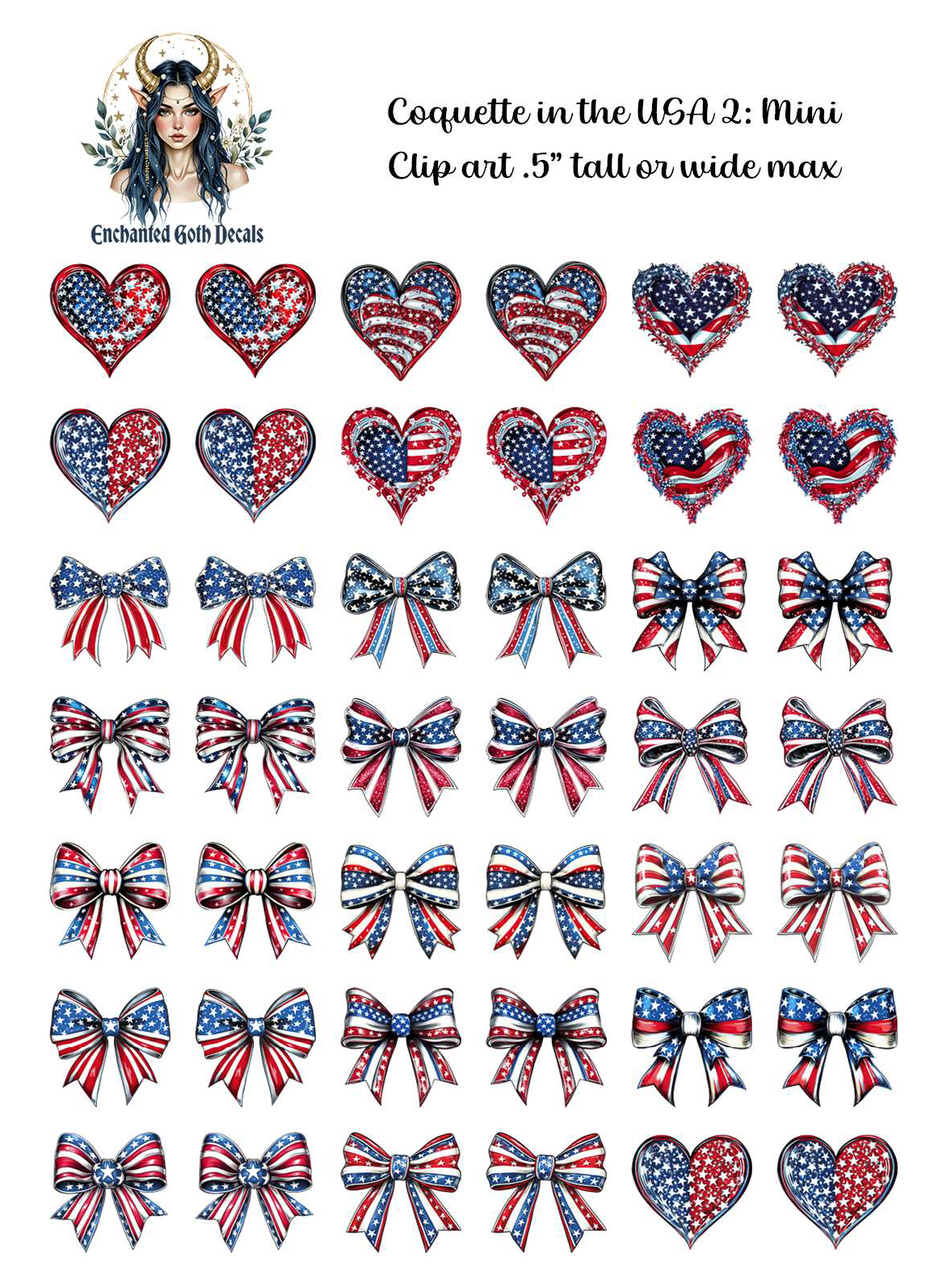 Coquette in the USA 2 - Clipart Mini