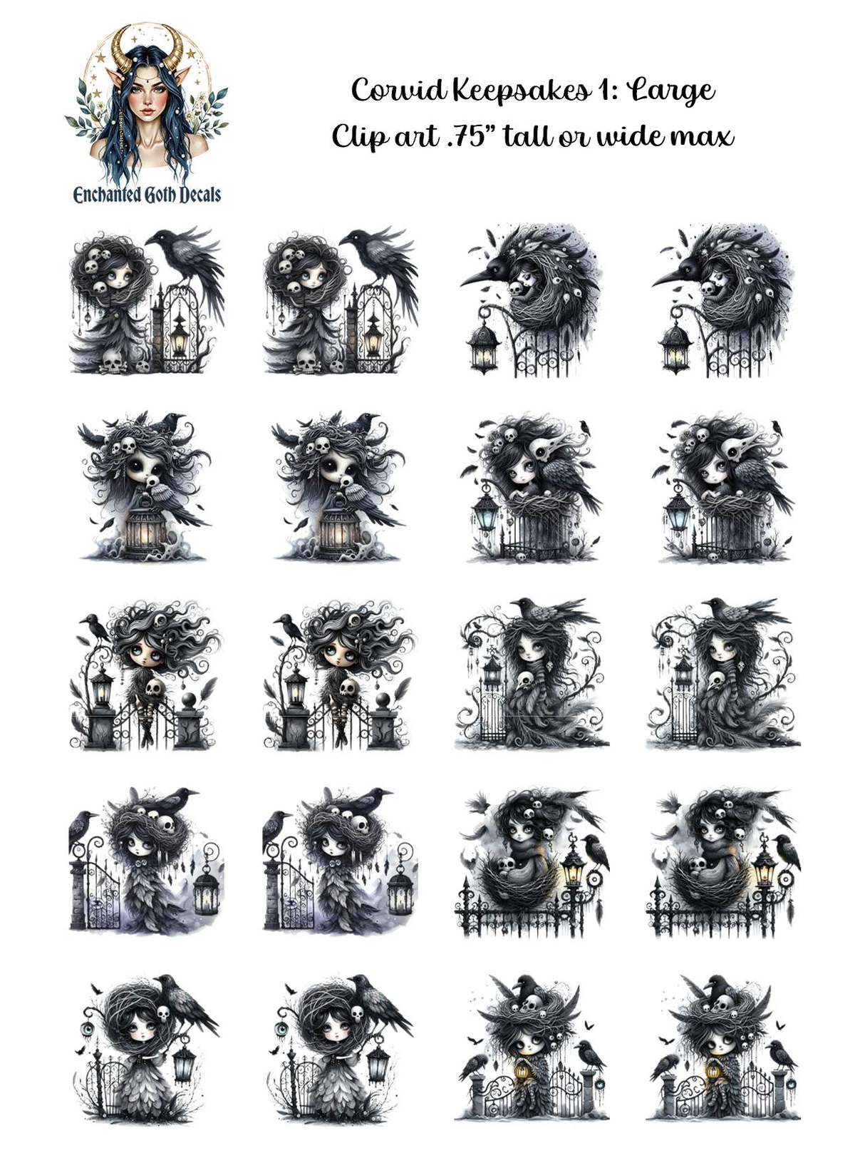 Corvid Keepsakes 1 - Clipart