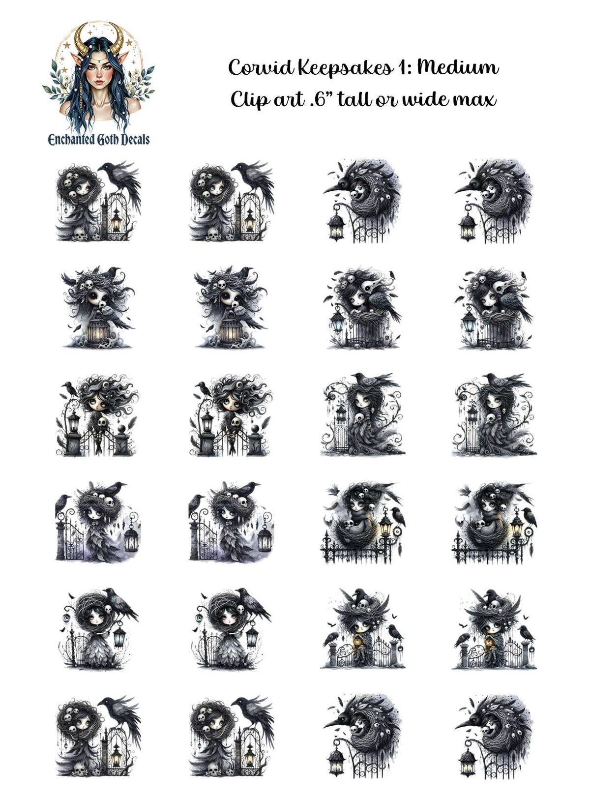 Corvid Keepsakes 1 - Clipart