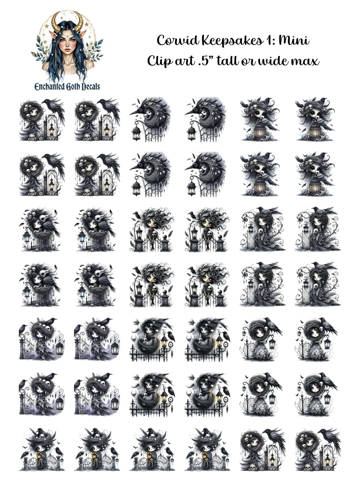 Corvid Keepsakes 1 - Clipart Mini