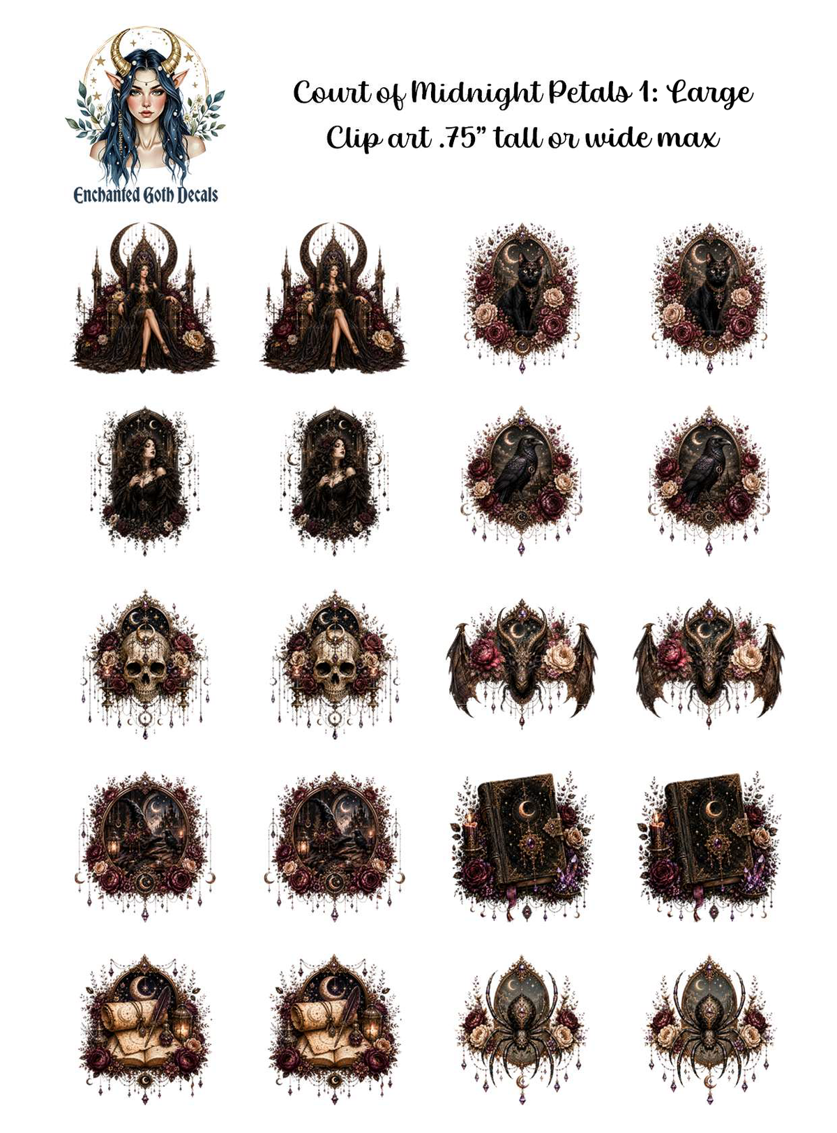 Court of Midnight Petals 1 - Clipart