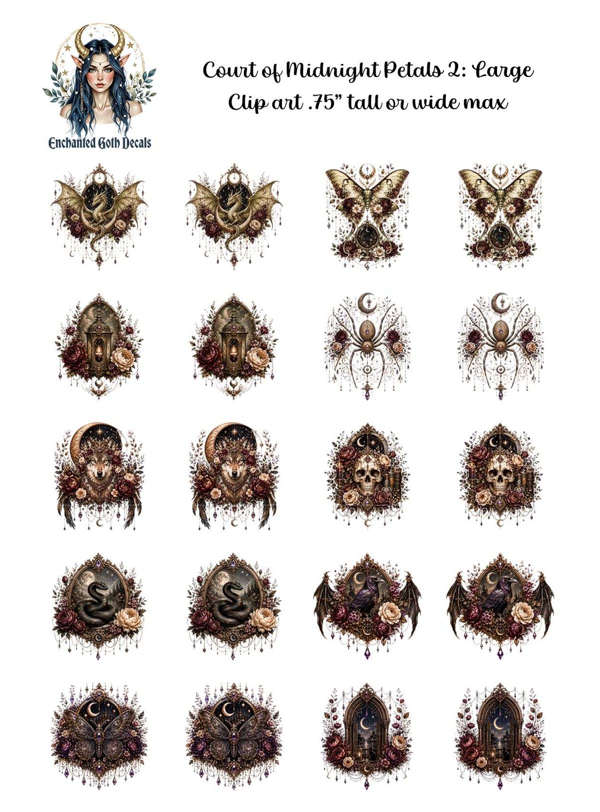 Court of Midnight Petals 2 - Clipart