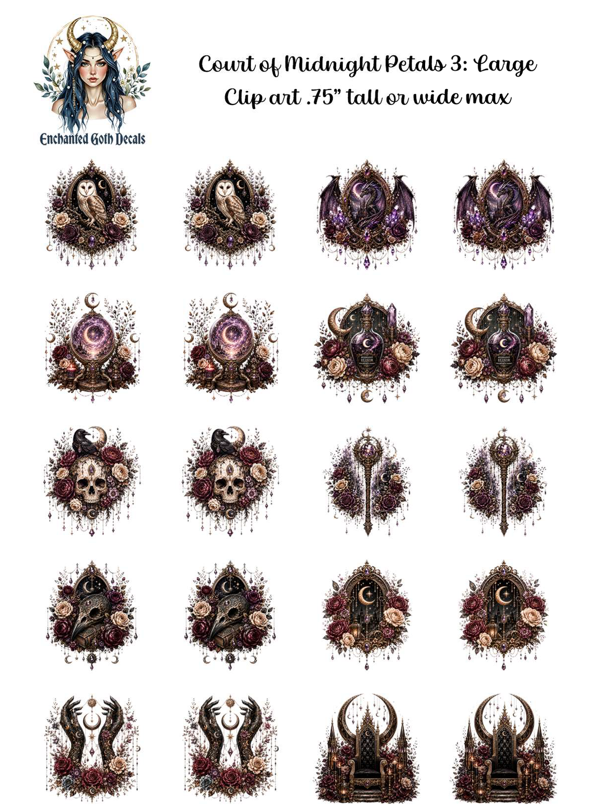 Court of Midnight Petals 3 - Clipart