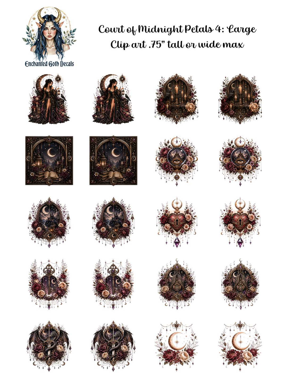 Court of Midnight Petals 4 - Clipart