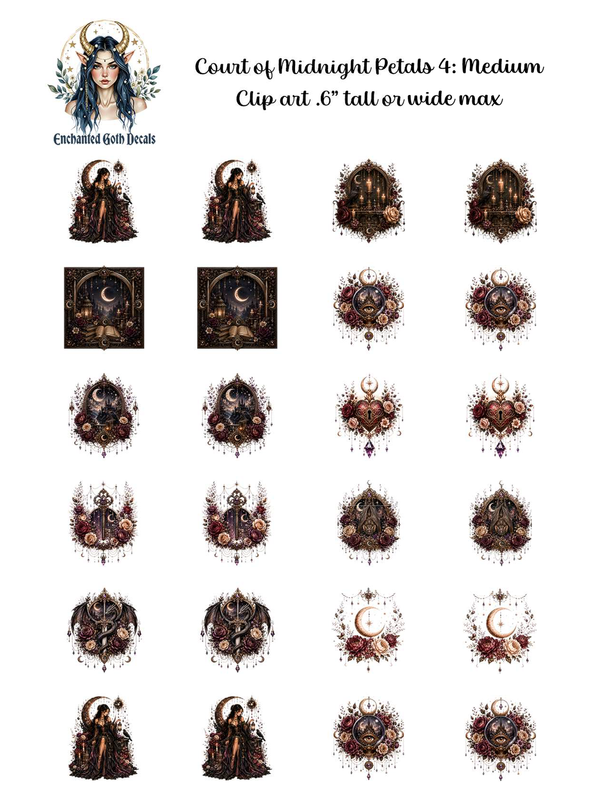 Court of Midnight Petals 4 - Clipart