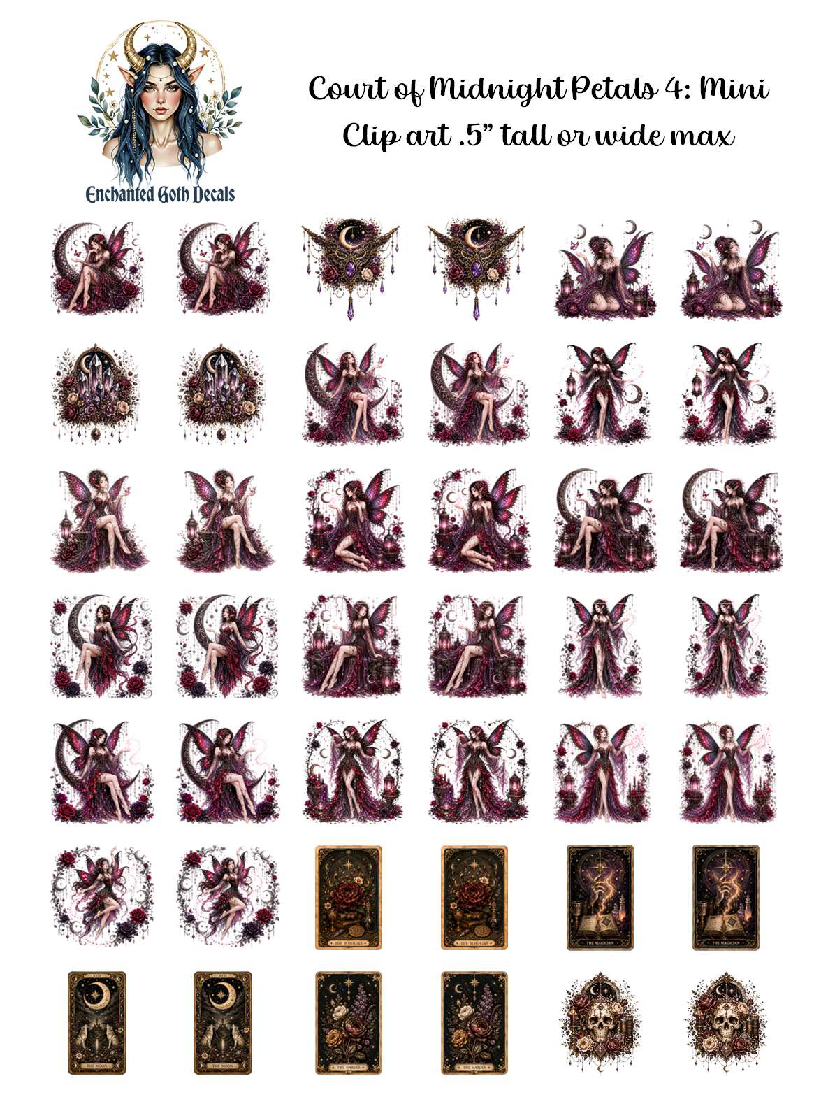 Court of Midnight Petals 4 - Clipart Mini
