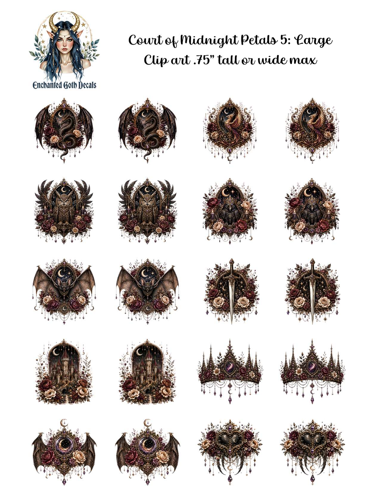Court of Midnight Petals 5 - Clipart
