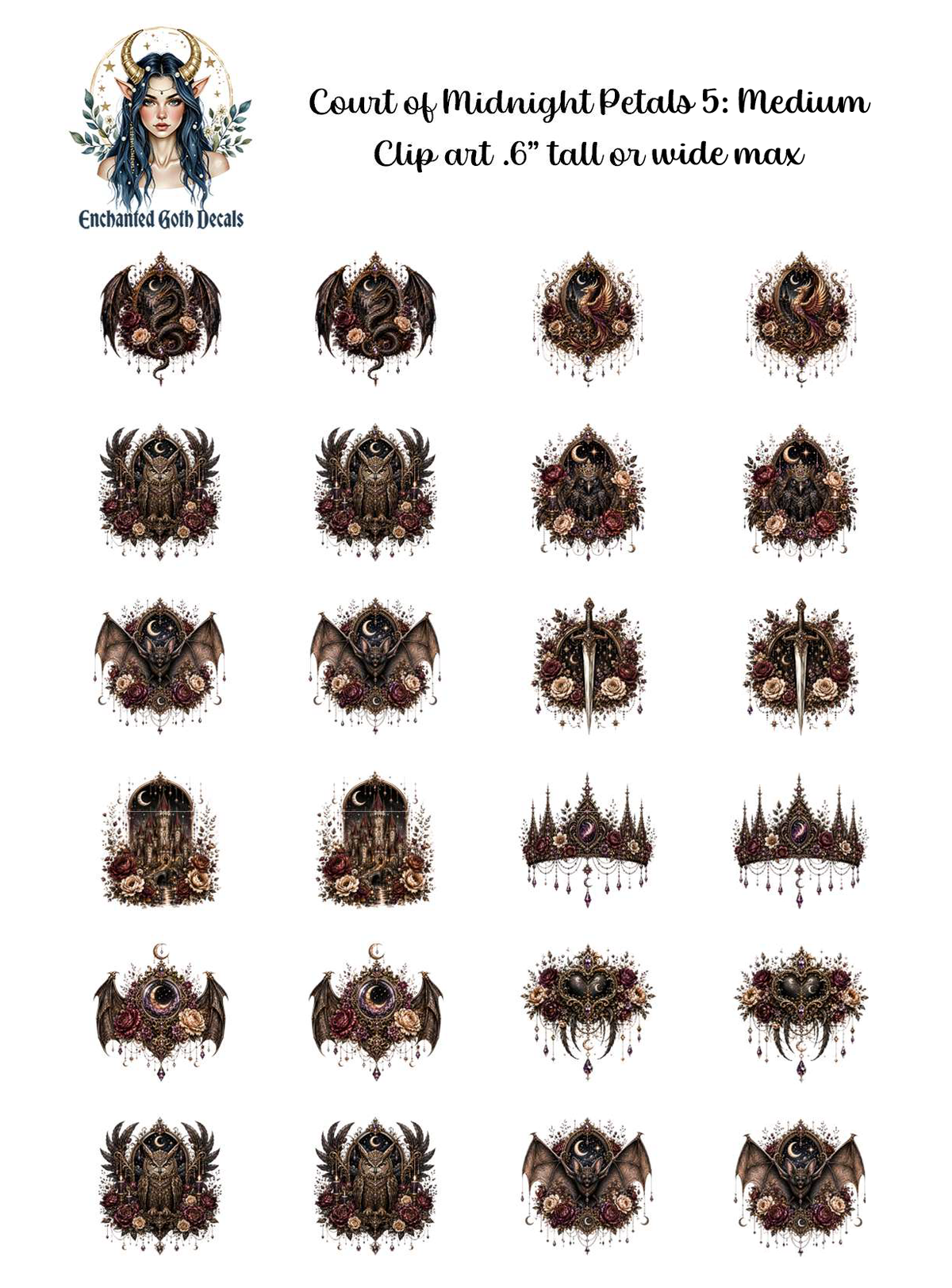 Court of Midnight Petals 5 - Clipart