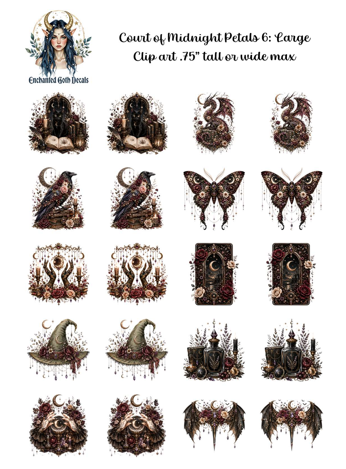 Court of Midnight Petals 6 - Clipart
