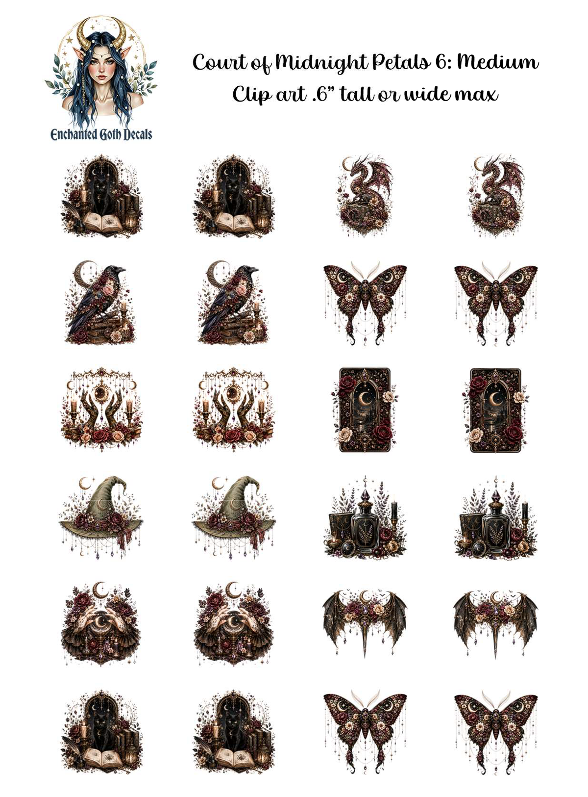 Court of Midnight Petals 6 - Clipart