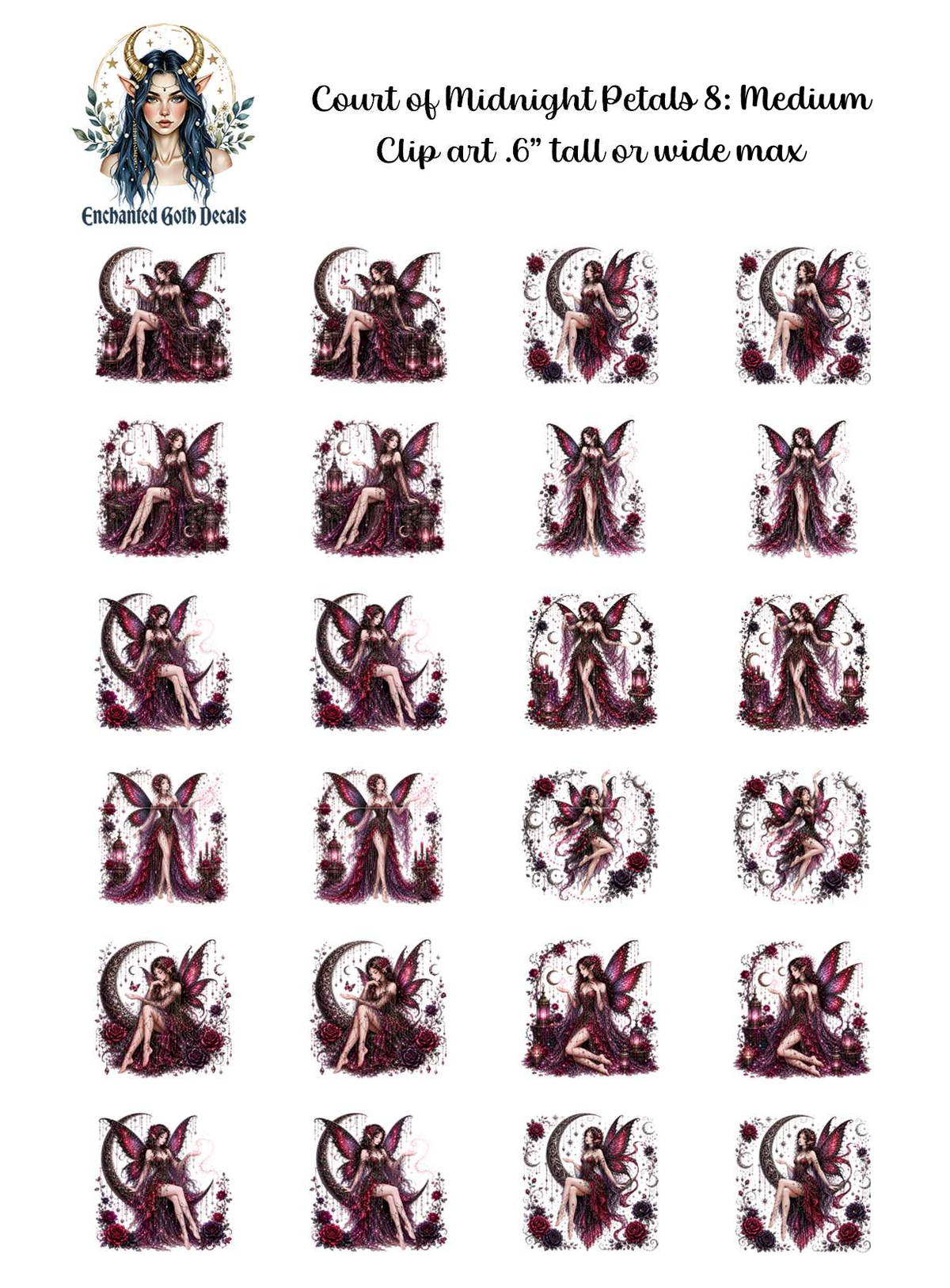 Court of Midnight Petals 8 - Clipart