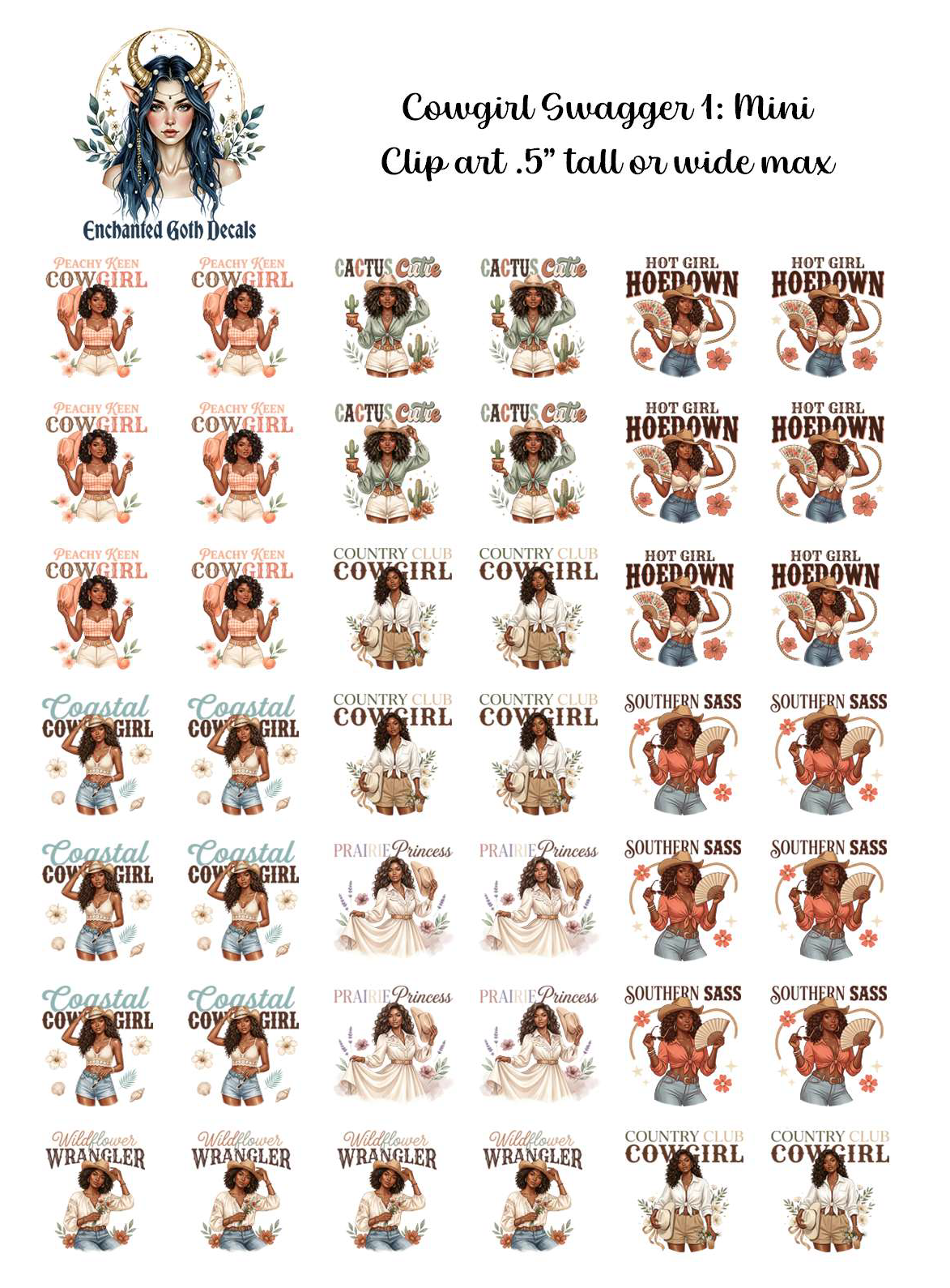 Cowgirl Swagger 1 - Clipart Mini