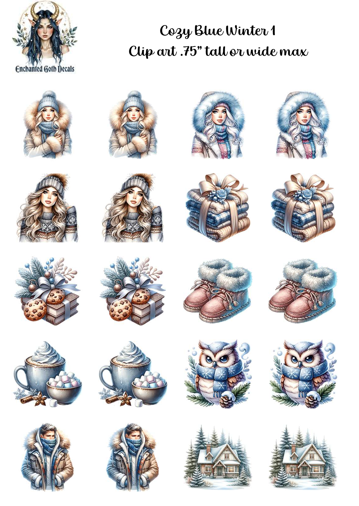 Cozy Blue Winter 1 - Clipart