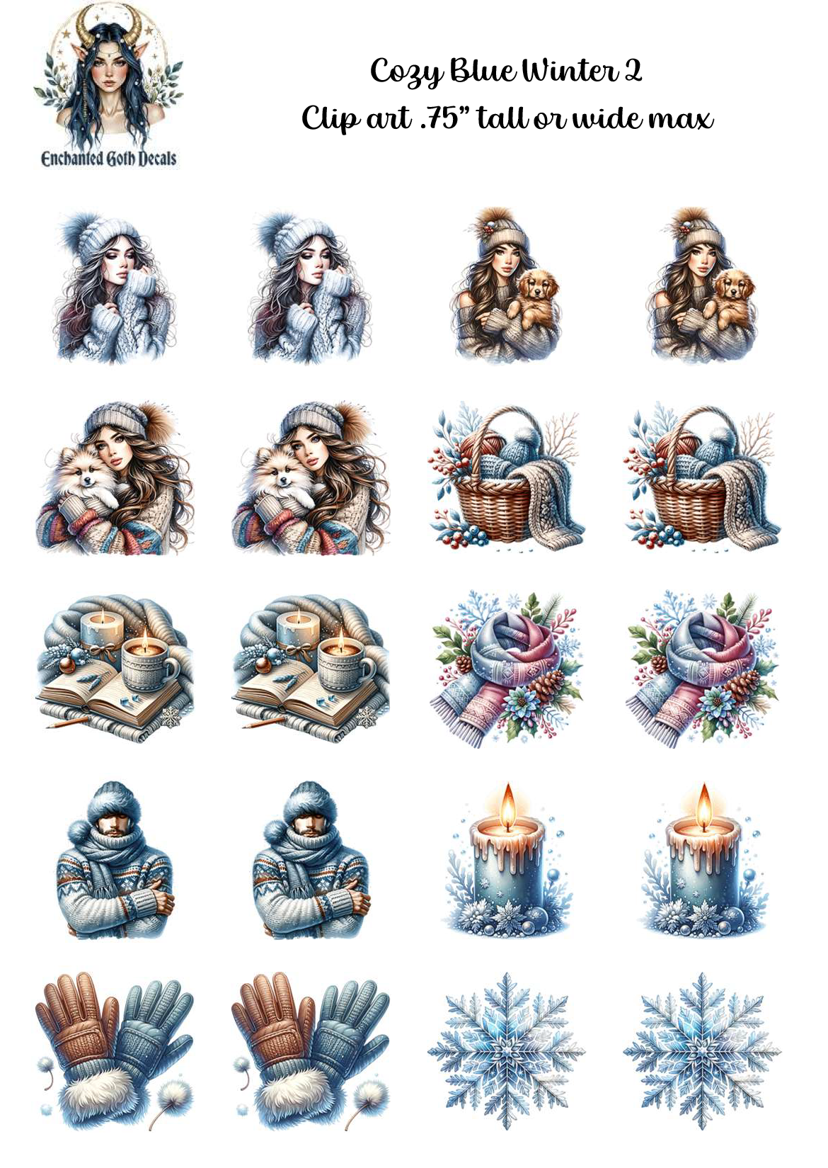 Cozy Blue Winter 2 - Clipart