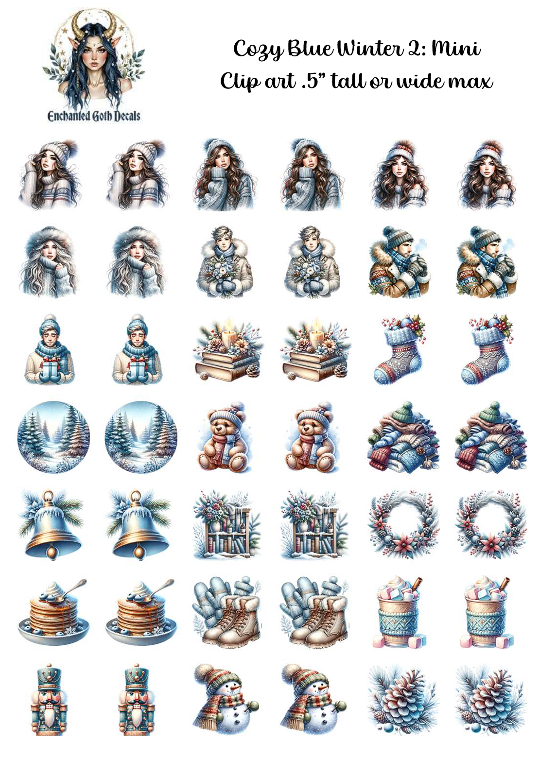 Cozy Blue Winter 2 - Clipart Mini