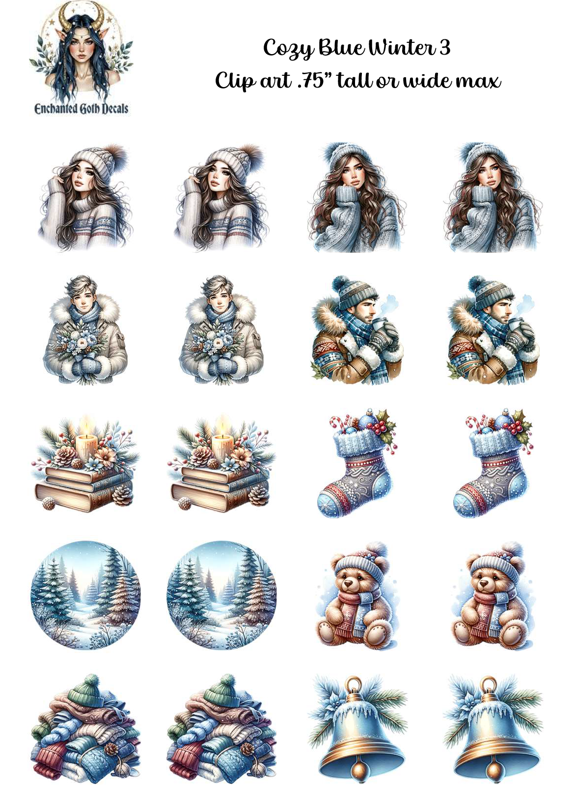 Cozy Blue Winter 3 - Clipart