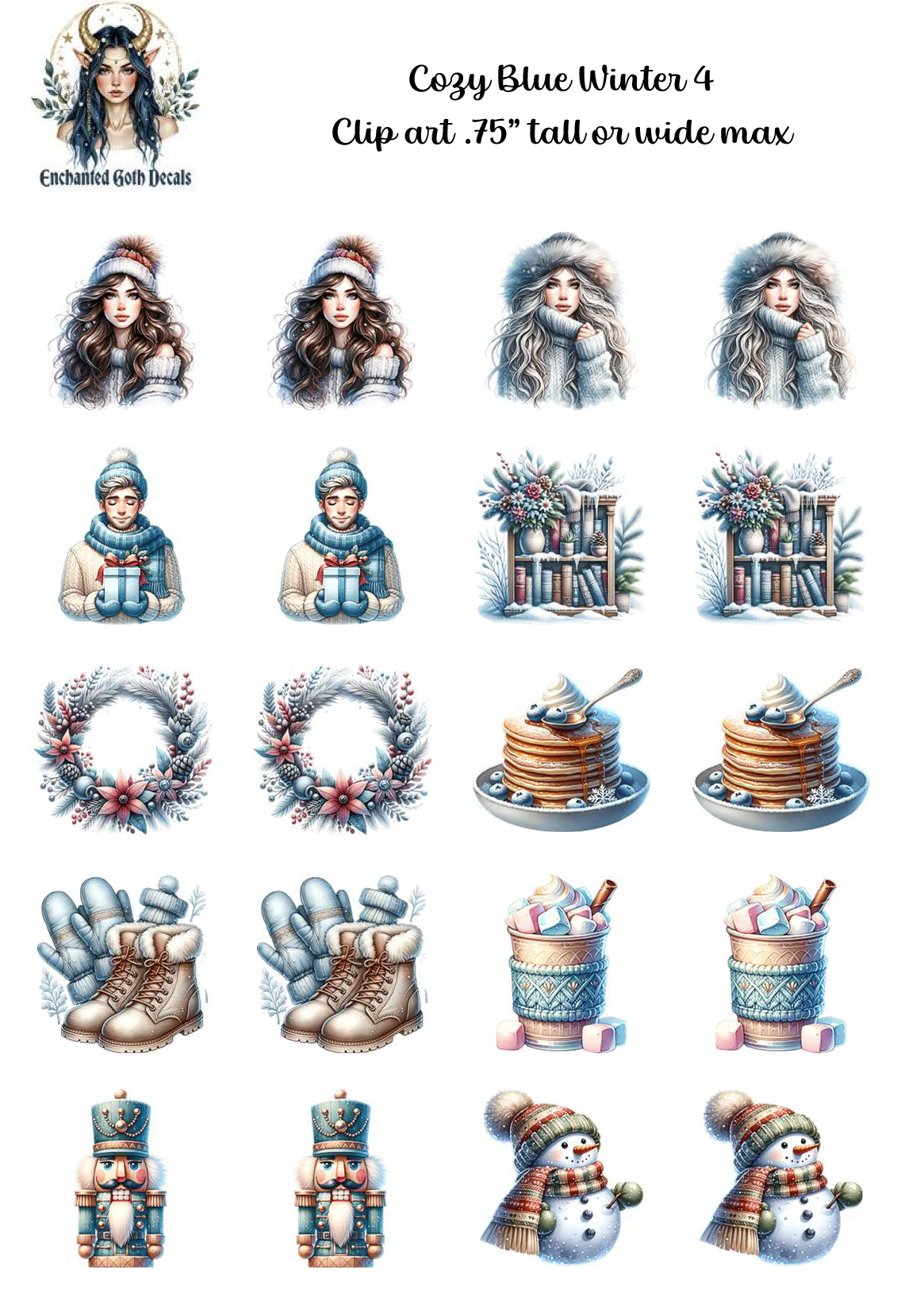 Cozy Blue Winter 4 - Clipart