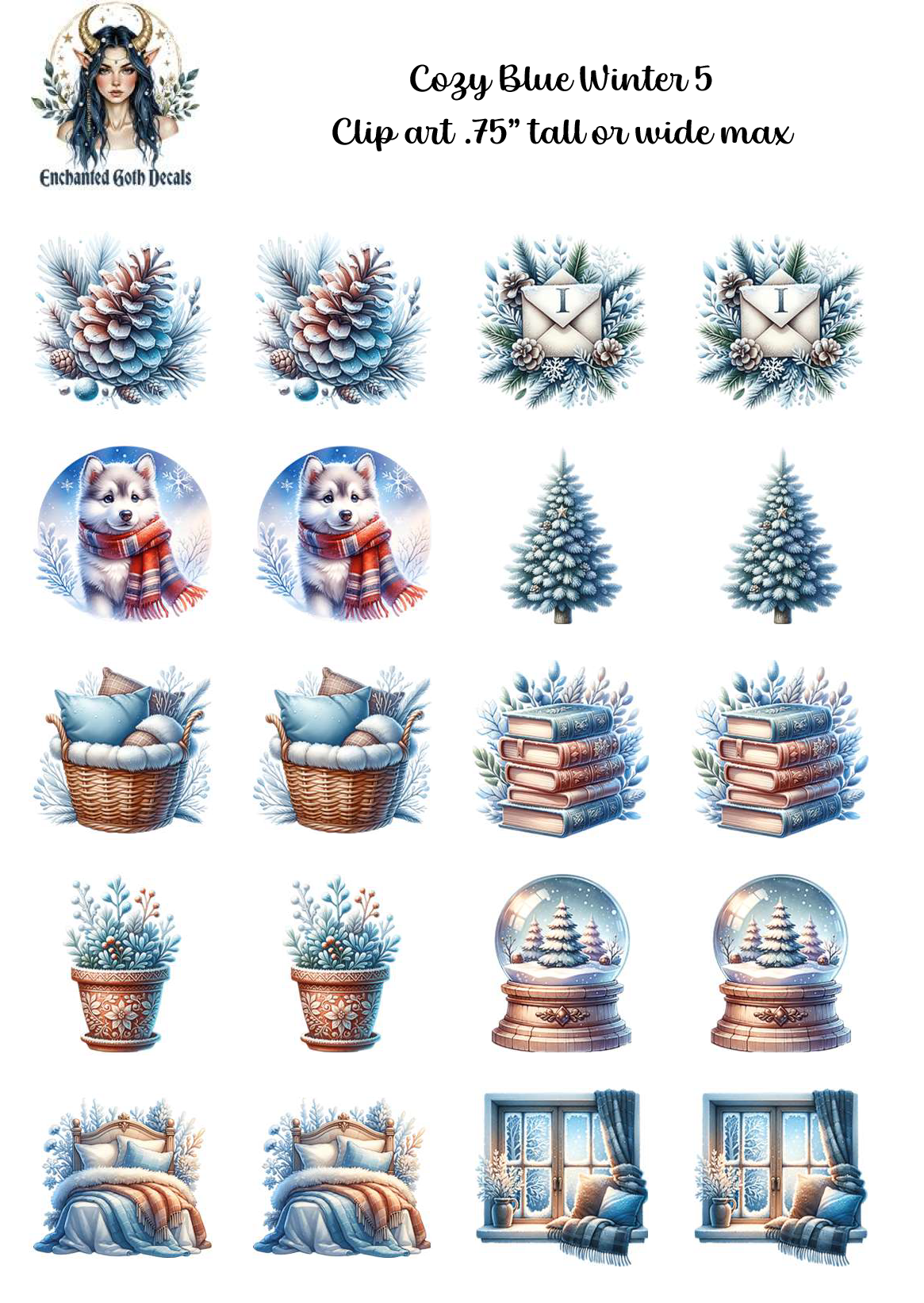 Cozy Blue Winter 5 - Clipart
