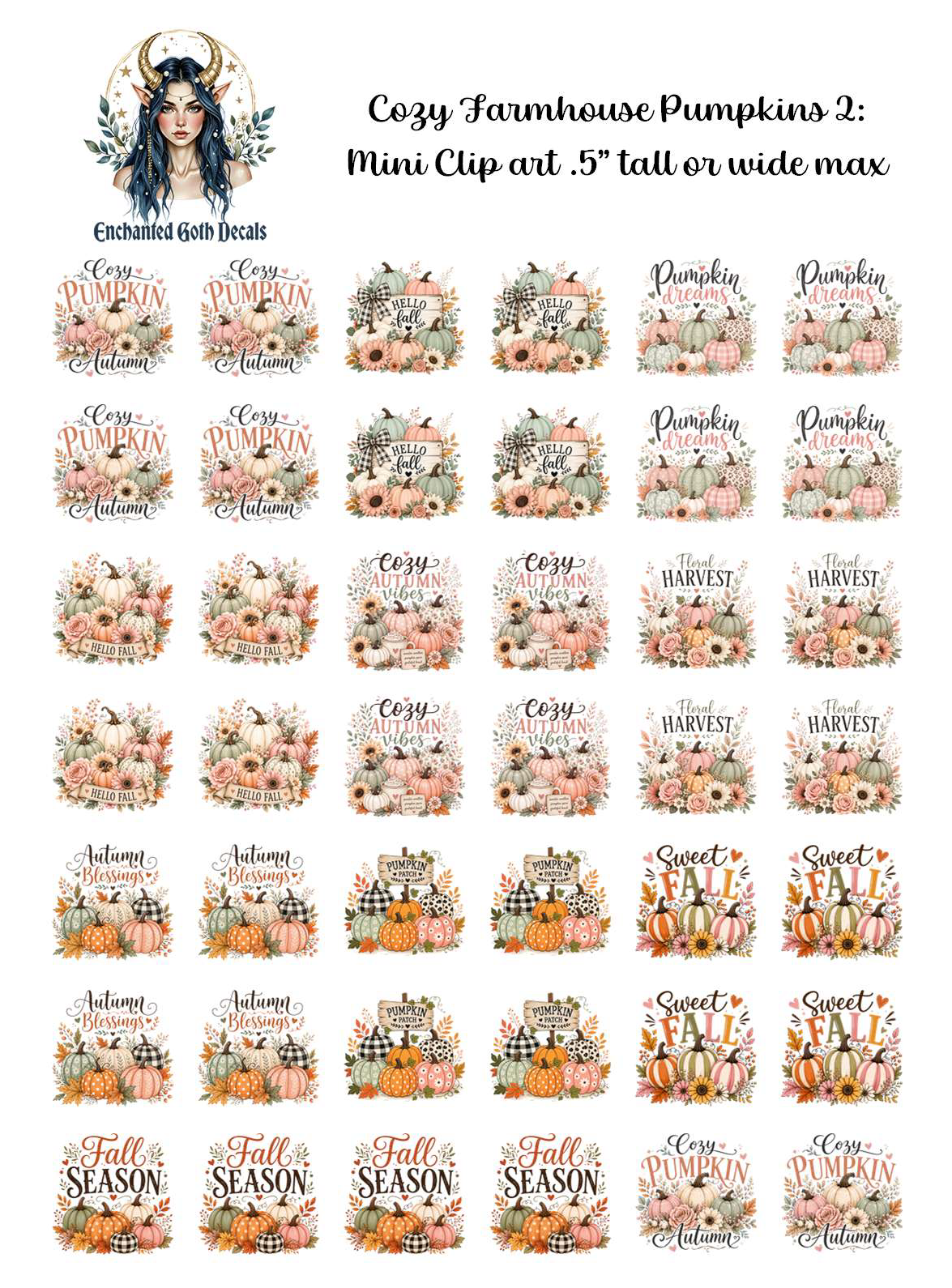 Cozy Farmhouse Pumpkins 2 - Clipart Mini