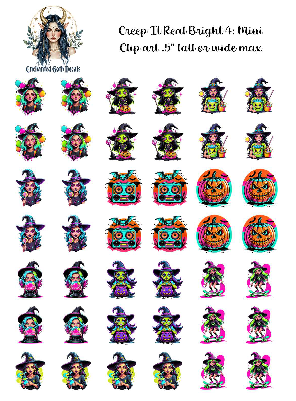 Creep It Real Bright 4 - Clipart Mini