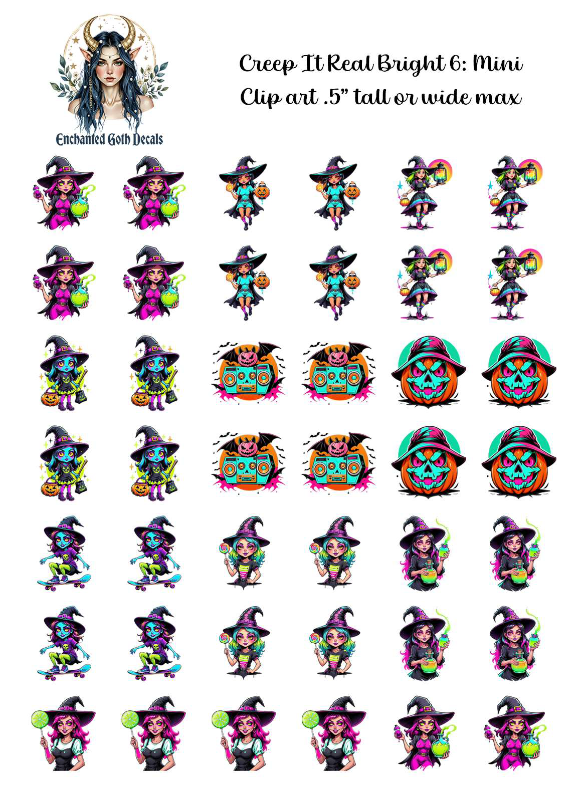 Creep It Real Bright 6 - Clipart Mini