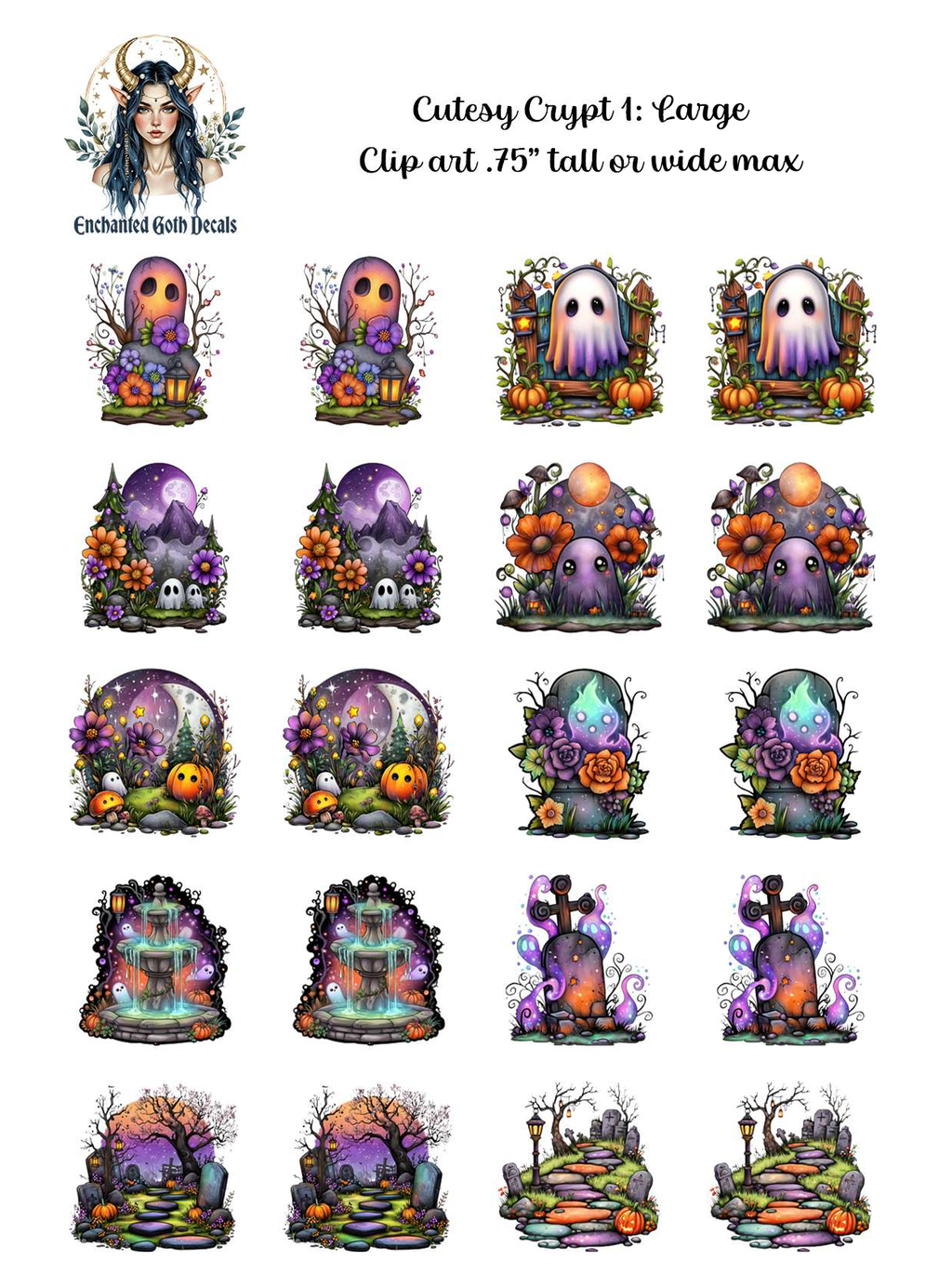 Crypt Kit Halloween Box - Clipart Decals Only Bundle