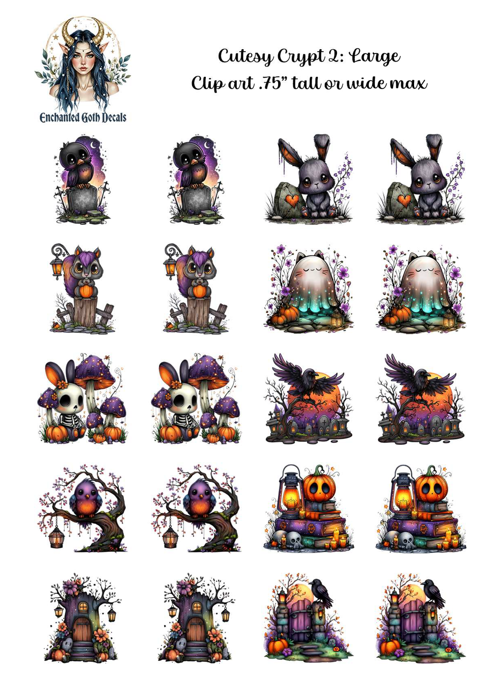 Crypt Kit Halloween Box - Clipart Decals Only Bundle