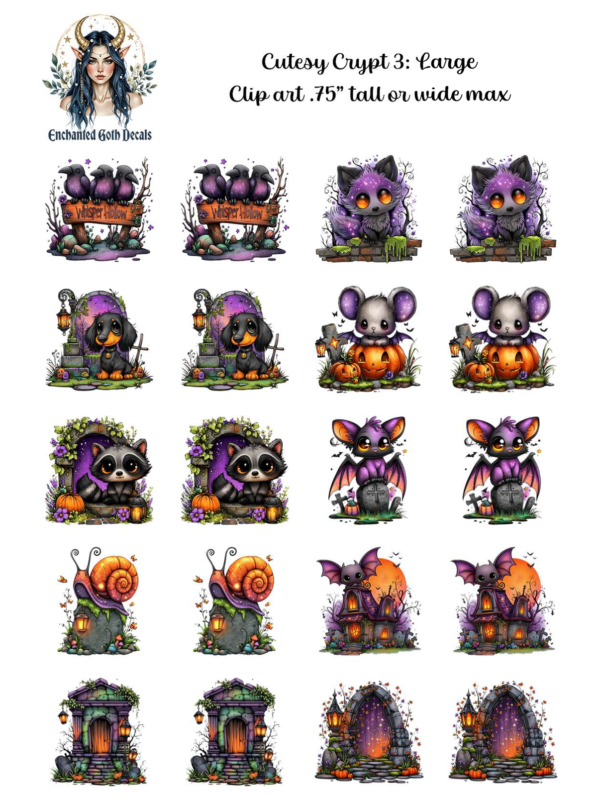 Crypt Kit Halloween Box - Clipart Decals Only Bundle