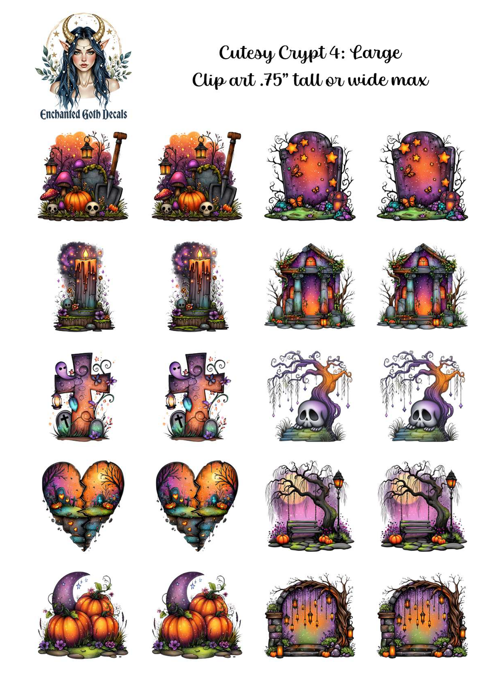 Crypt Kit Halloween Box - Clipart Decals Only Bundle