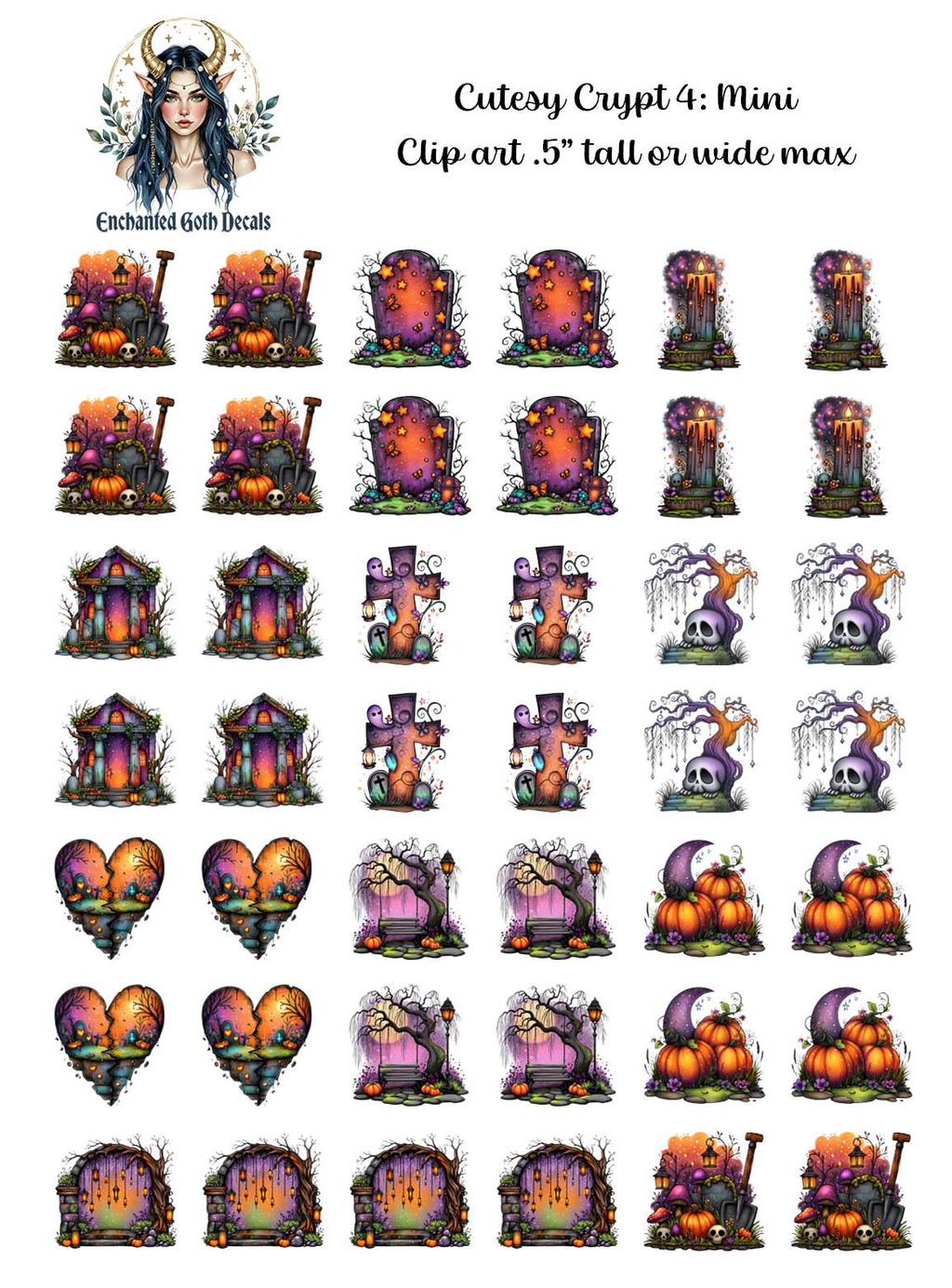Crypt Kit Halloween Box - Clipart Decals Only Bundle