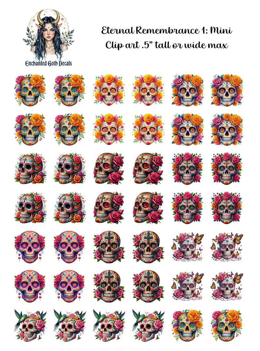 Limited Use Stickers Eternal Remembrance 1 - Clipart Mini – Enchanted Goth Decals