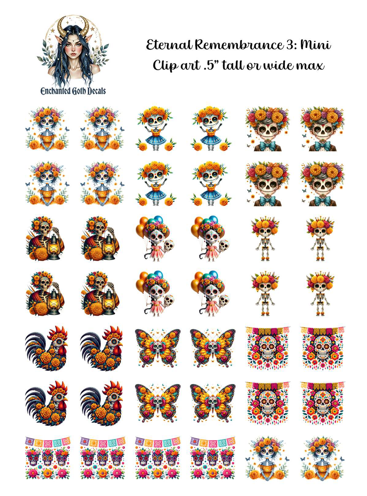 Eternal Remembrance 3 - Clipart Mini – Enchanted Goth Decals