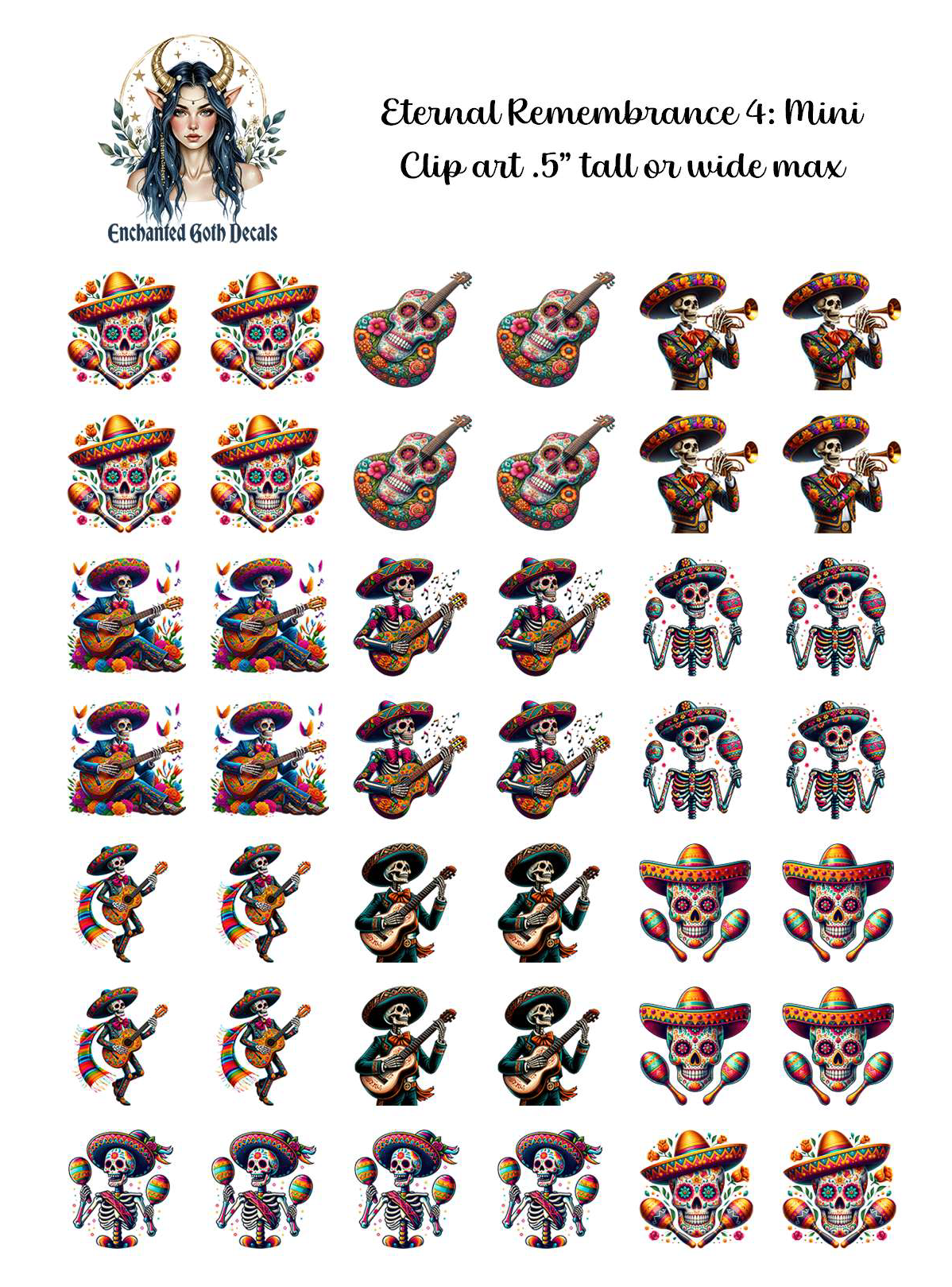 Eternal Remembrance 4 - Clipart Mini – Enchanted Goth Decals