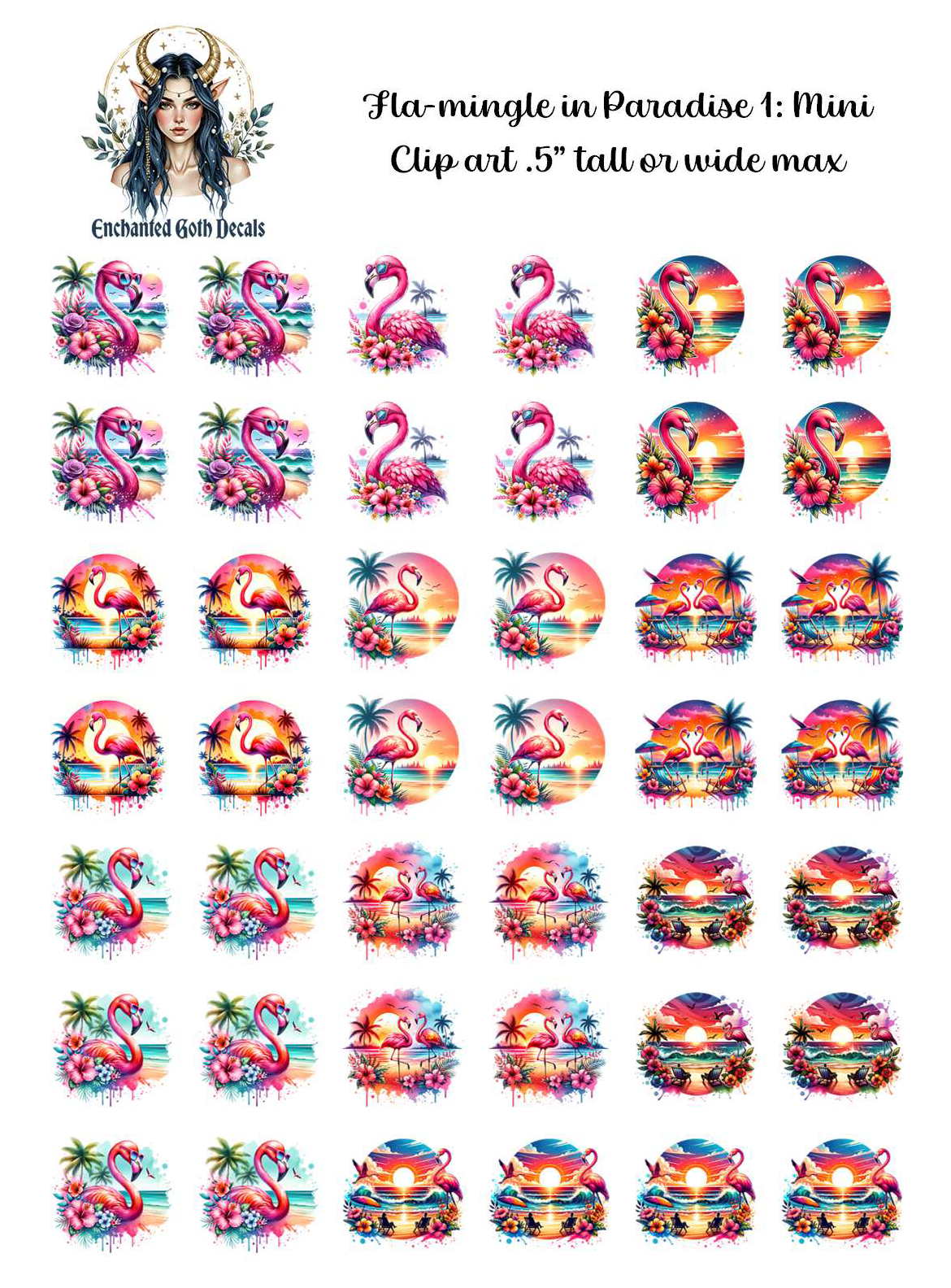 Fla-mingle in Paradise 1 - Clipart Mini