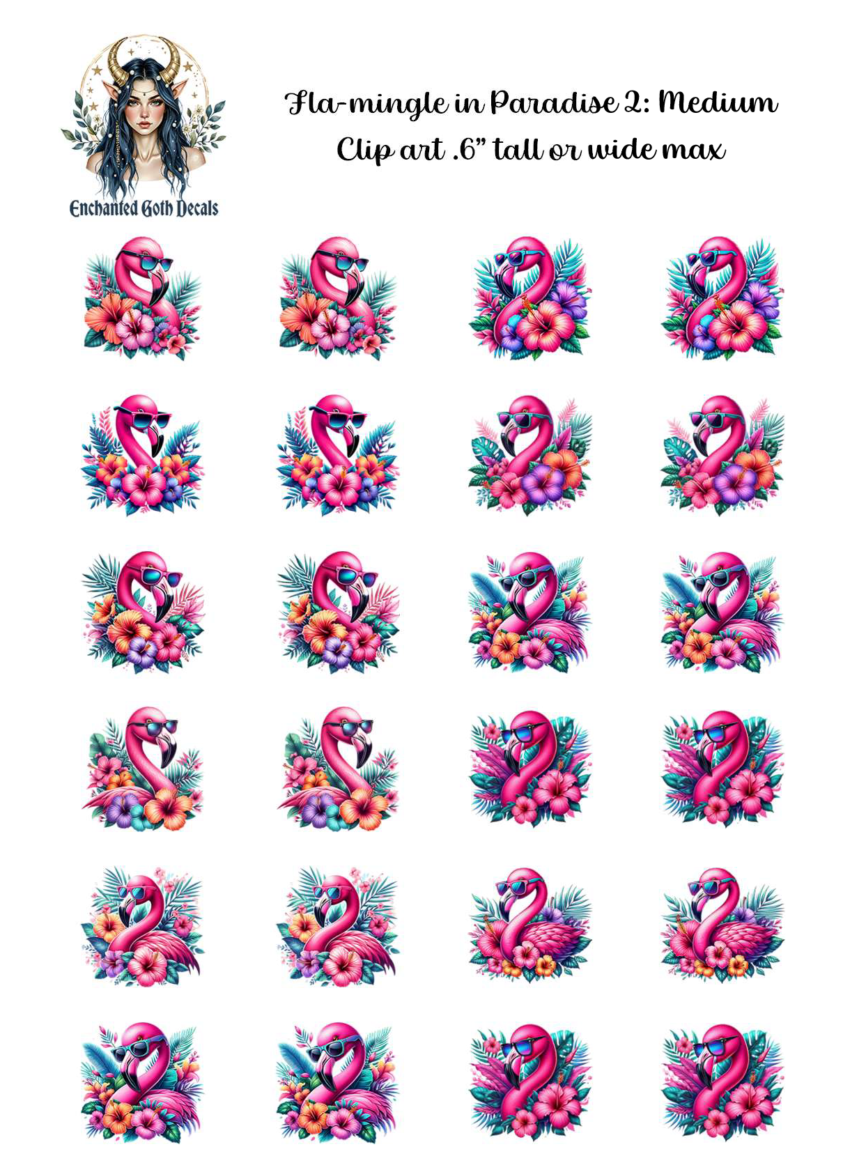 Fla-mingle in Paradise 2 - Clipart